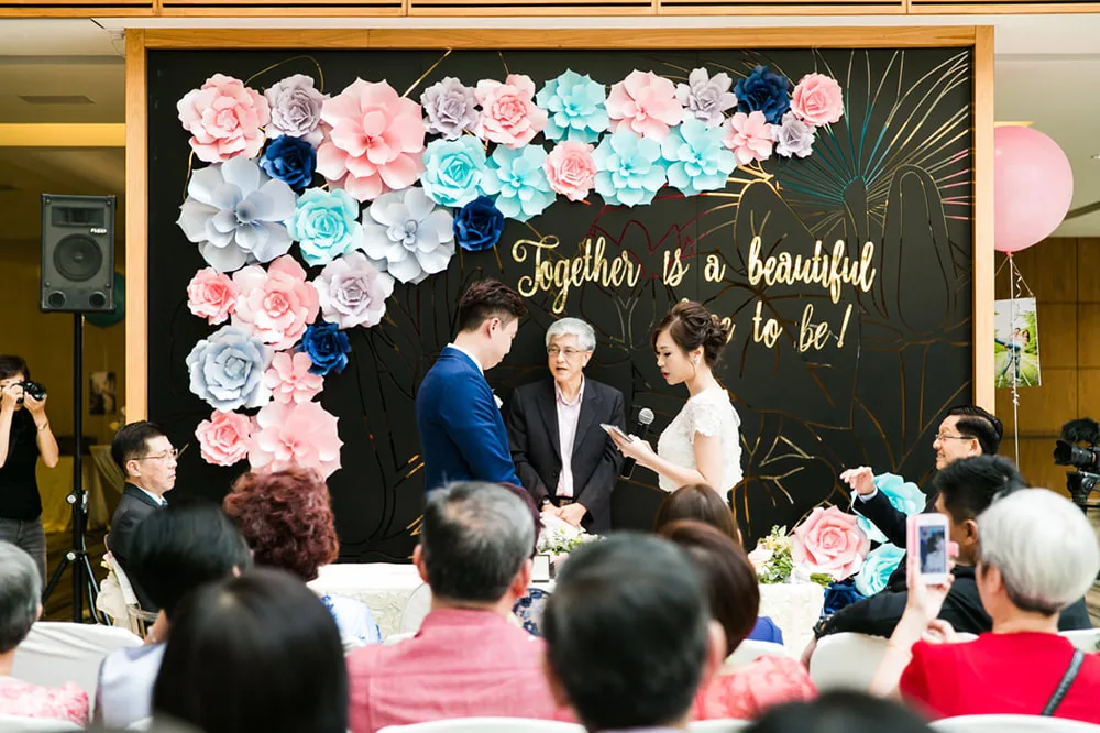 wedding paper flower wall