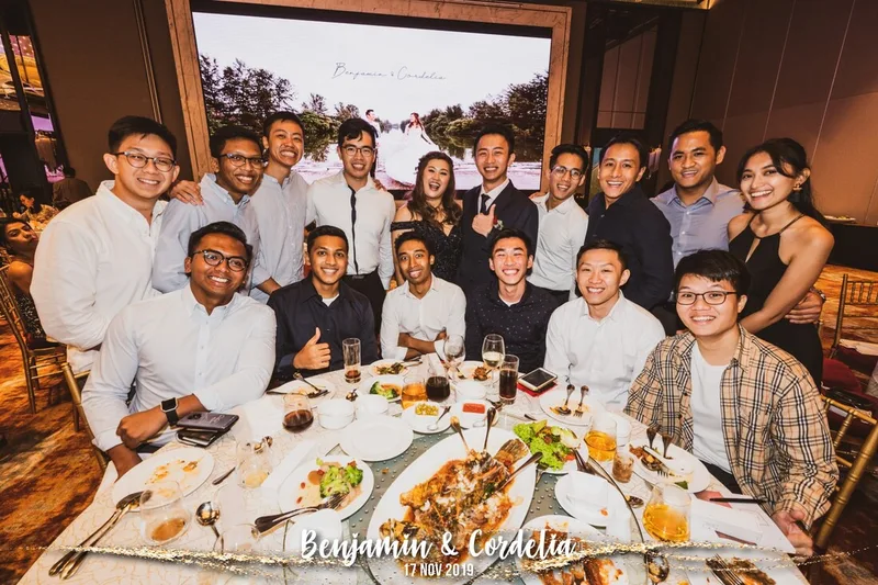 wedding table shots with instant prints